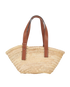 Basket Tote, &pound;220, Handbags, Beige/Brown, Leather/Raffia, Back view